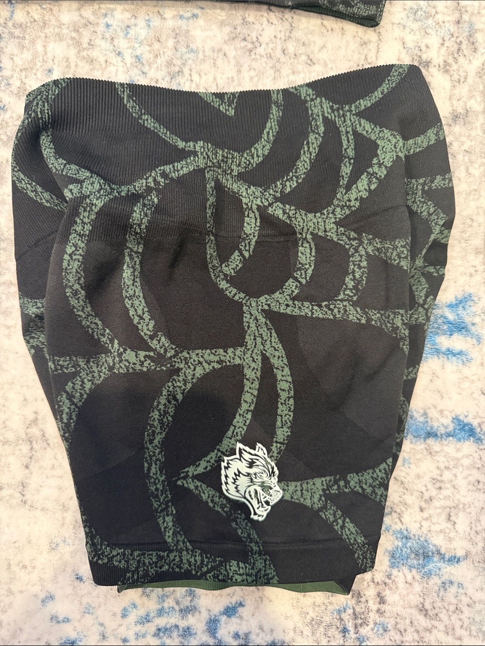 Darc Sport Black & Green Spiderweb Sports Bra and Shorts - Size S - Picture 3 of 6